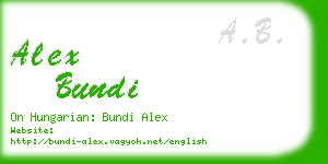 alex bundi business card